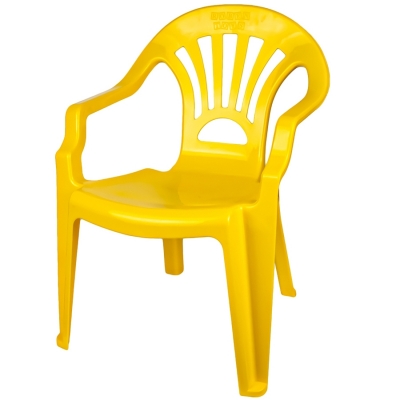 Scaunel din plastic, galben, 40 x 35 x 55 cm