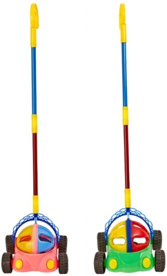 Jucarie de impins, masinuta cu minge, diverse culori, By Toys