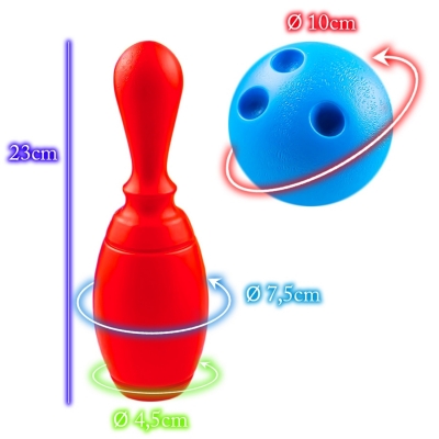 Set de joaca Bowling, 6 piese cu minge si suport
