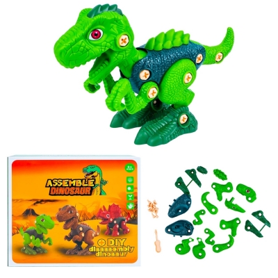 Dinozaur demontabil, verde/albastru 