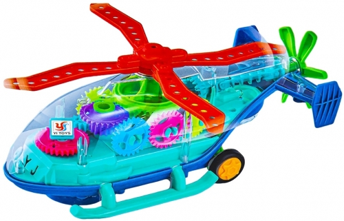 Elicopter, carcasa transparenta, cu lumina si sunet 