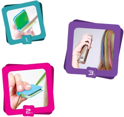 Creta colorata pentru par, 4 culori/set, Tropical Sunset