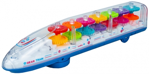 Trenulet modern, carcasa transparenta, cu lumina si sunet 