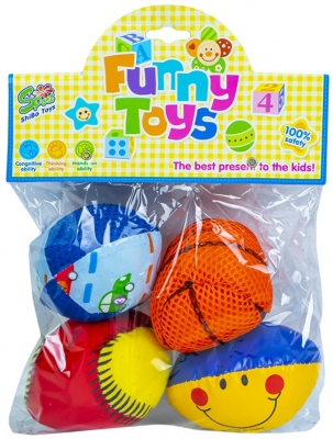 Minge zornaitoare, pvc/textil, pentru bebelusi, 4 buc/set 