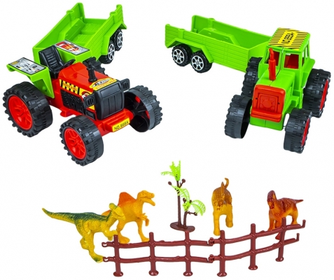 Set tractor si figurine dinozaur