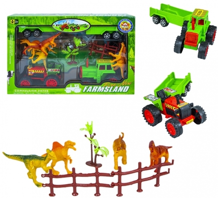 Set tractor si figurine dinozaur