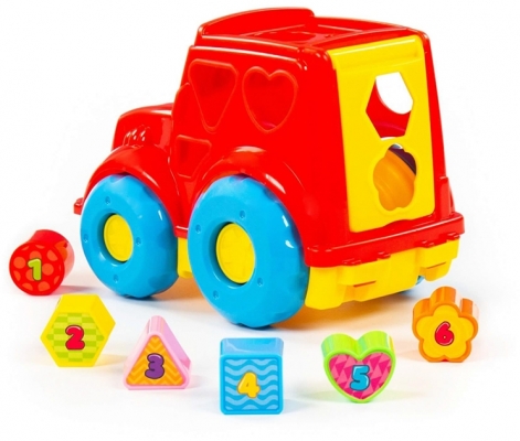 Jucarie camion si cuburi educative, 26 x 17 x 21 cm, Polesie