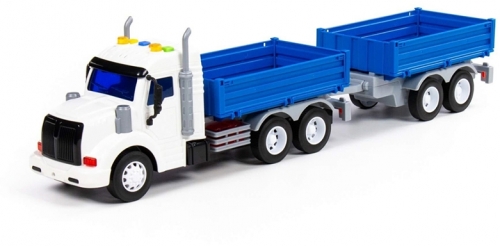 Jucarie camion si remorca, cu lumina si sunet, 54 x 12 x 19 cm, Polesie 