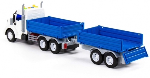 Jucarie camion si remorca, cu lumina si sunet, 54 x 12 x 19 cm, Polesie 
