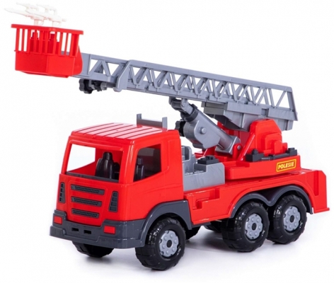 Jucarie camion pompieri cu elevator, 45 x 17 x 26 cm, Supertruck Polesie