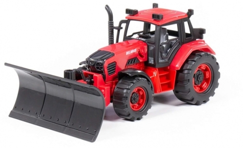 Jucarie tractor cu plug deszapezire negru, 31 x 15 x 15 cm, Polesie