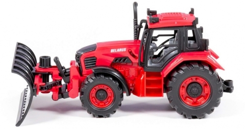 Jucarie tractor cu plug deszapezire negru, 31 x 15 x 15 cm, Polesie