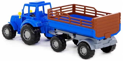 Jucarie tractor cu remorca, 44 x 13 x 14 cm, Polesie