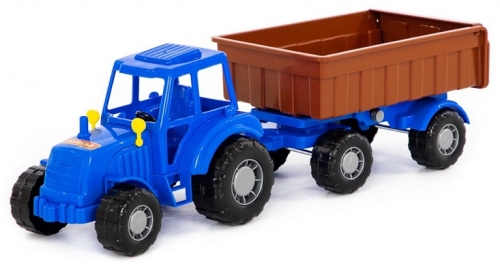 Jucarie tractor cu remorca, 45 x 13 x 14 cm, Polesie