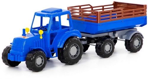 Jucarie tractor cu remorca, Altay, 57 x 17 x 18 cm, Polesie
