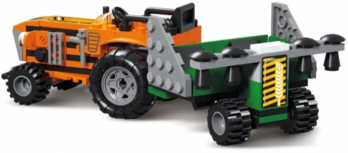 Blocki My Farm, Tractor cu semanatoare, 143 piese