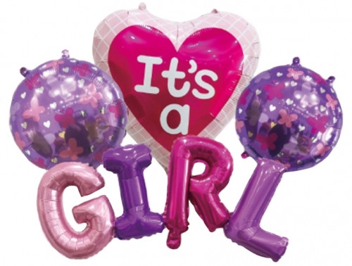 Baloane, It's a girl, folie aluminiu, Roben Toys