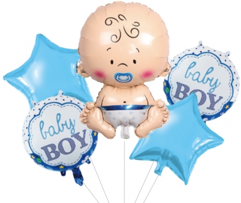 Baloane, Baby boy, folie aluminiu, Roben Toys