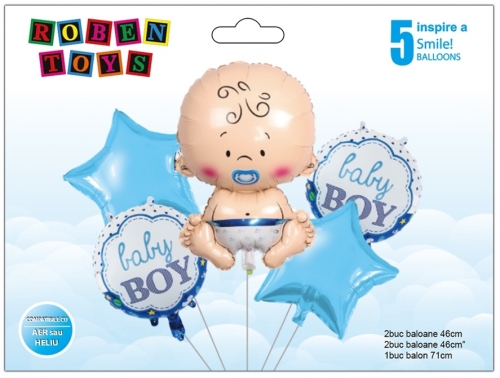 Baloane, Baby boy, folie aluminiu, Roben Toys
