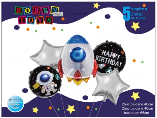 Baloane, racheta, folie aluminiu, Roben Toys