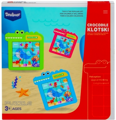 Puzzle Crocodile Klotski, diverse culori