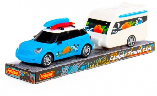 Masinuta de vacanta cu rulota camper + accesorii, Polesie