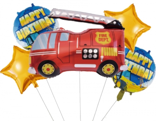 Baloane, masina pompieri, folie aluminiu, Roben Toys