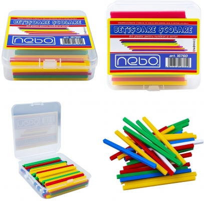 Betisoare din plastic, scolare, Nebo, 100 buc/set