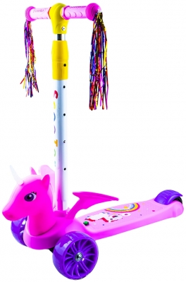 Trotineta, roti silicon, cu led model Unicorn