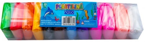 Plastilina 12 culori si 3 cutite plastic de modelaj Nebo