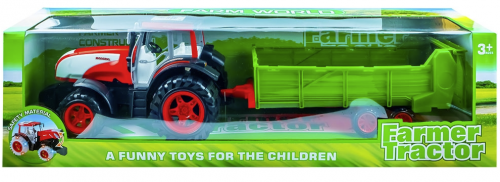 Tractor cu frictiune si remorca de jucarie