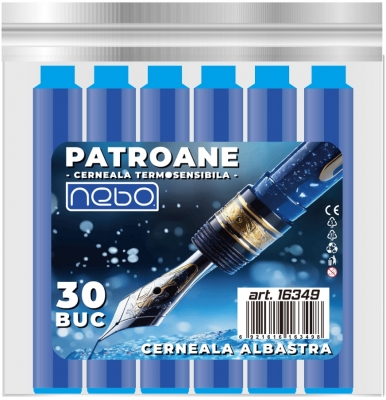 Patroane cerneala termosensibila, albastru, 30 buc/set