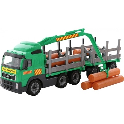 Jucarie camion cu remorca si lemne 58348 Volvo PowerTruck Wader Polesie