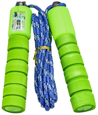 Coarda pentru sarit, maner din plastic, diverse culori, cu contor