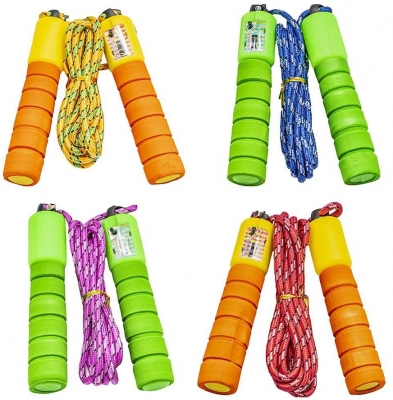 Coarda pentru sarit, maner din plastic, diverse culori, cu contor