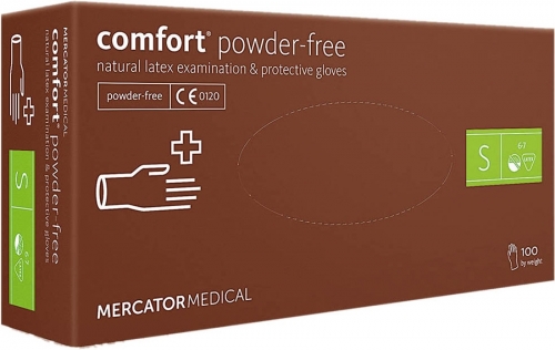Manusi examinare latex, fara pudra, S, 100 buc/set Comfort