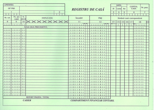 Registru de casa A4 autocopiativ orizontal 100 file