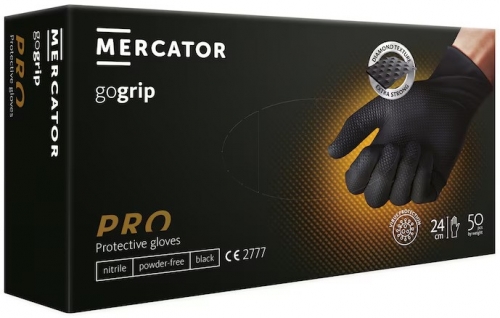 Manusi nitril nepudrate, negru Gogrip, marimea XXL, 50 buc/set, Mercator