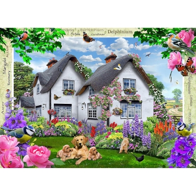 Puzzle Casuta Cu Flori Si Animale, 1000 Piese Ravensburger