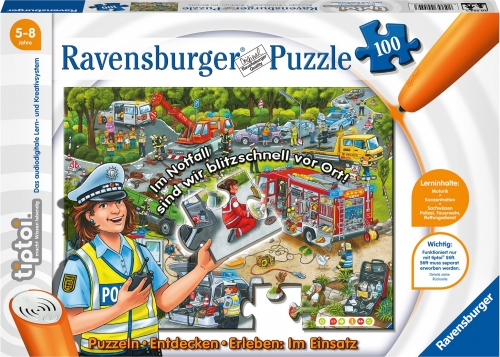 Puzzle Tiptoi Strada In Constructie, 100 Piese Ravensburger