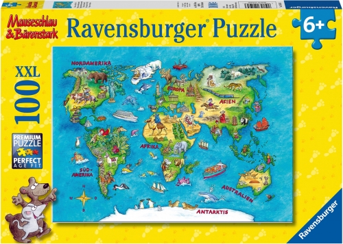 Puzzle Harta Calatorii, 100 Piese Ravensburger