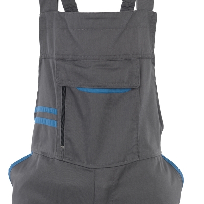 Pantaloni cu pieptar, gri / albastru deschis, Rock Worker, Rock Safety