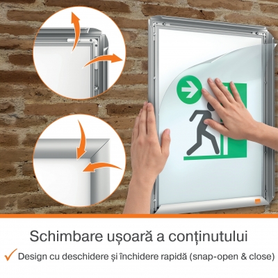 Rama pentru perete NOBO Impression Pro, rezistenta la foc, A3, gri