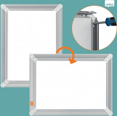 Rama pentru perete NOBO Premium Plus, aluminiu, cu click, A4, gri