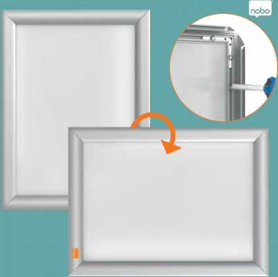 Rama pentru perete NOBO, aluminiu, cu click, A4, gri