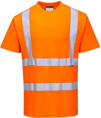 Tricou cu maneci scurte Hi-Vis, portocaliu, regular, Cotton Comfort, Portwest
