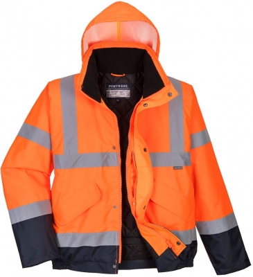Jacheta bomber Hi-Vis contrast, portocaliu/navy, regular, Portwest