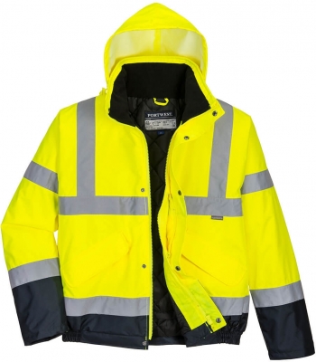 Jacheta bomber Hi-Vis contrast, galben/navy, regular, Portwest