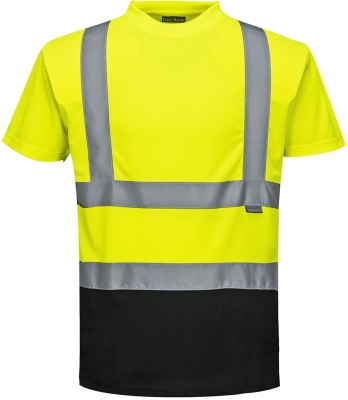 Tricou Hi-Vis, in doua nuante, galben/negru, regular, Portwest