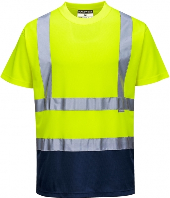 Tricou Hi-Vis, in doua nuante, galben/navy, regular, Portwest